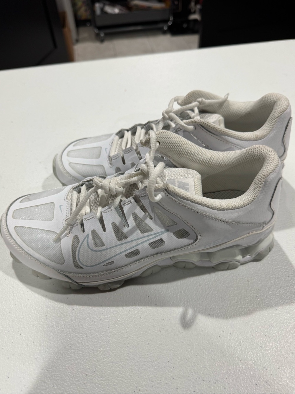 Nike White and Light Gray Running Sneakers